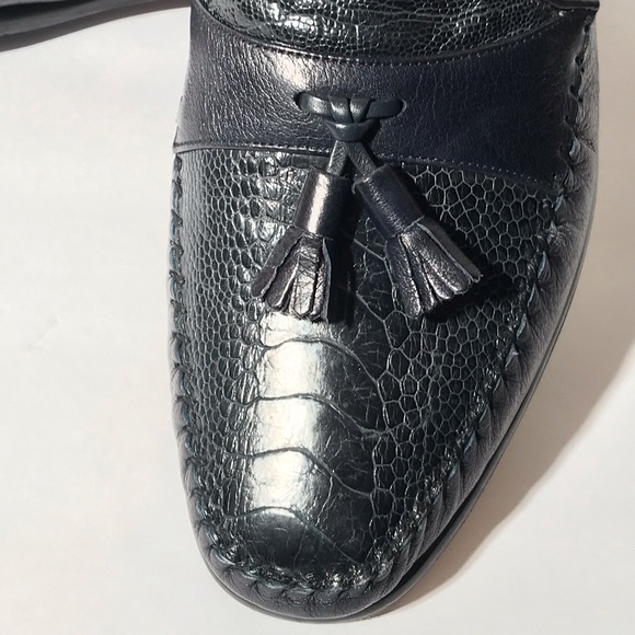 Navy Blue Genuine Ostrich By Johnston & Murphy main image 8